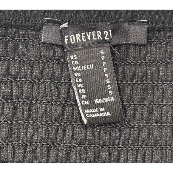 Forever 21 Black Corduroy Mini Dress Lace Up Front Sleeveless Casual - Picture 2 of 3